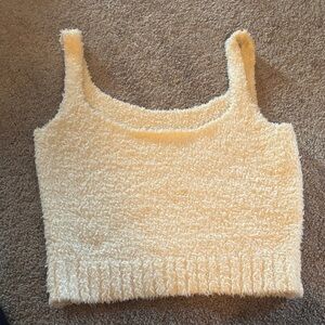 SKIMS Cream Fuzzy Tank Top